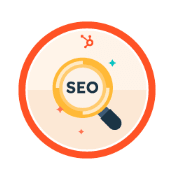 Zertifikatsbadge: HubSpot SEO Certification, ausgestellt von HubSpot Academy, HubSpot-Zertifizierungsplattform, 2026.